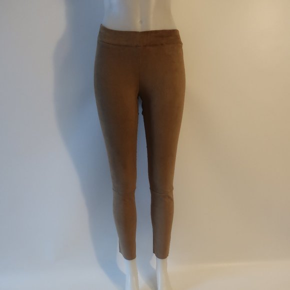 Womens Shari's Place Tan Elastic Waist Pull-On Suede Pants 38 US/S * - Picture 2 of 13